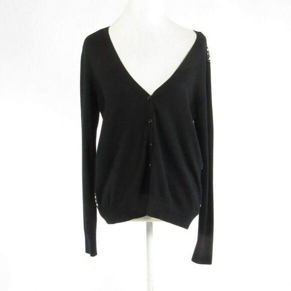 Isaac Mizrahi black cotton blouse L - Picture 1 of 8